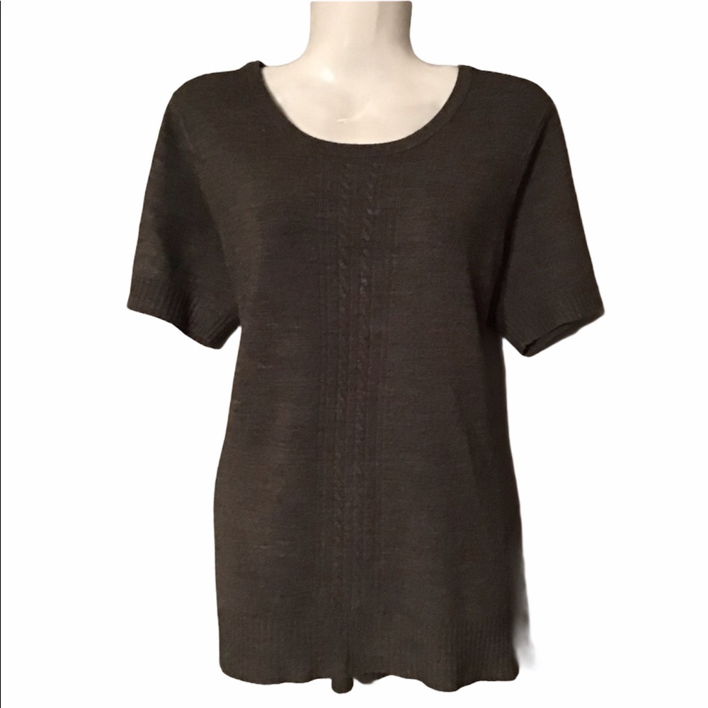 Covington Gray Women Pull Over Short Sleeve Sweater Shirt
